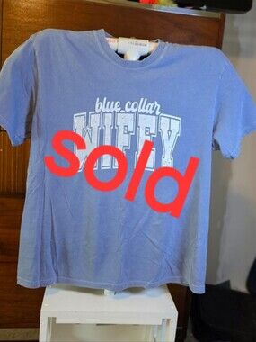 Blue 'Blue Collar Wifey' Graphic Tee